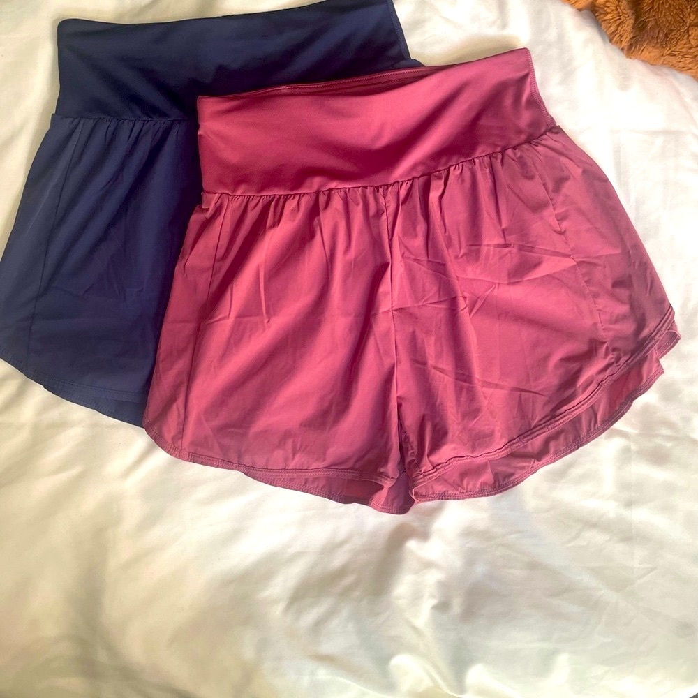 ADMU Women's Athletic Shorts - Navy and Rose